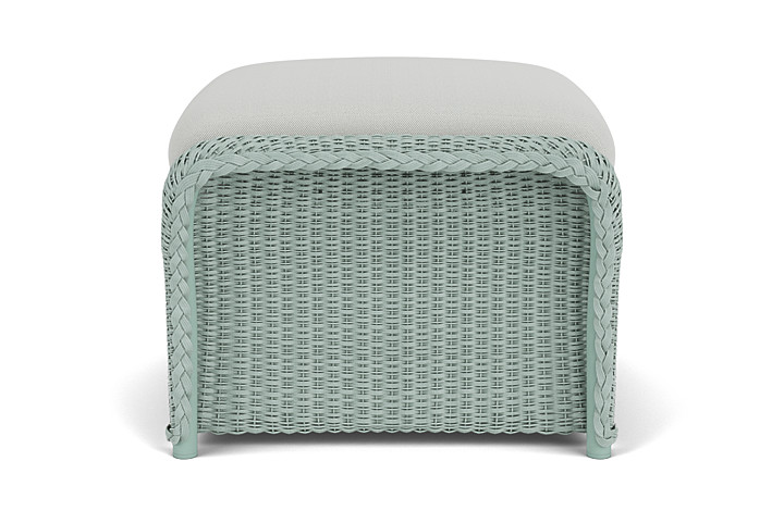 Lloyd Flanders™ Weekend Retreat Woven Ottoman - Sea Glass, Loveboat Mint