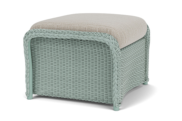 Lloyd Flanders™ Weekend Retreat Woven Ottoman - Sea Glass, Callen Celadon