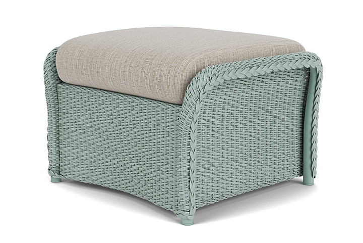 Lloyd Flanders™ Weekend Retreat Woven Ottoman - Sea Glass, Callen Celadon