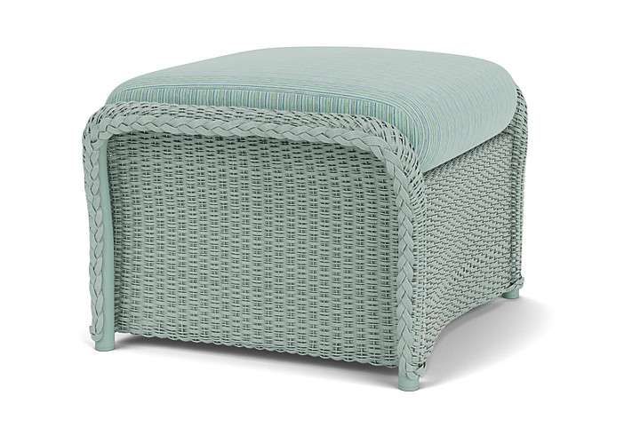 Lloyd Flanders™ Weekend Retreat Woven Ottoman - Sea Glass, Unearth Dew