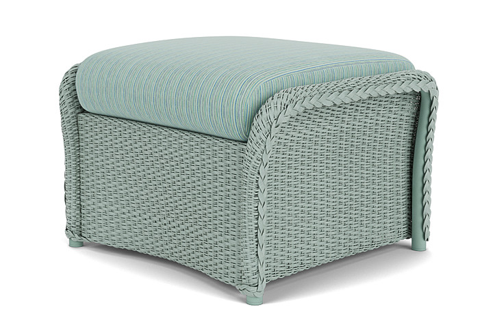 Lloyd Flanders™ Weekend Retreat Woven Ottoman - Sea Glass, Unearth Dew