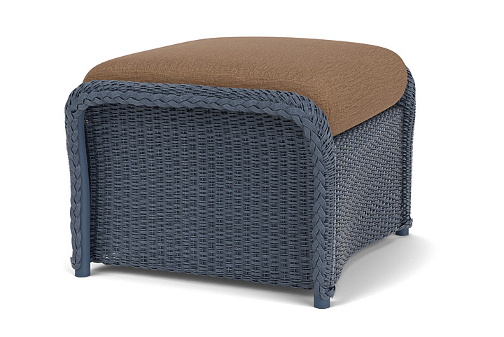 Lloyd Flanders™ Weekend Retreat Woven Ottoman - Denim Blue, Canvas Natural