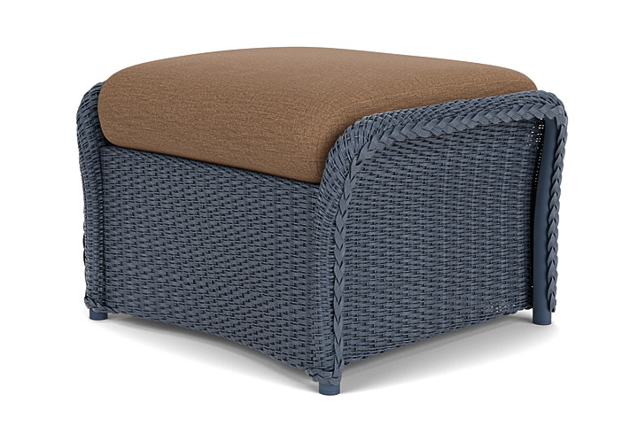 Lloyd Flanders™ Weekend Retreat Woven Ottoman - Denim Blue, Canvas Natural