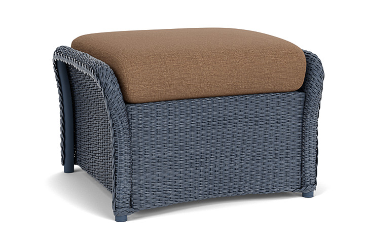 Lloyd Flanders™ Weekend Retreat Woven Ottoman - Denim Blue, Canvas Natural