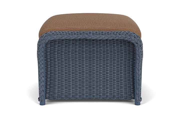 Lloyd Flanders™ Weekend Retreat Woven Ottoman - Denim Blue, Canvas Natural