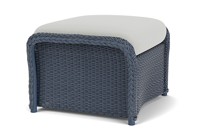 Lloyd Flanders™ Weekend Retreat Woven Ottoman - Denim Blue, Loveboat Mint