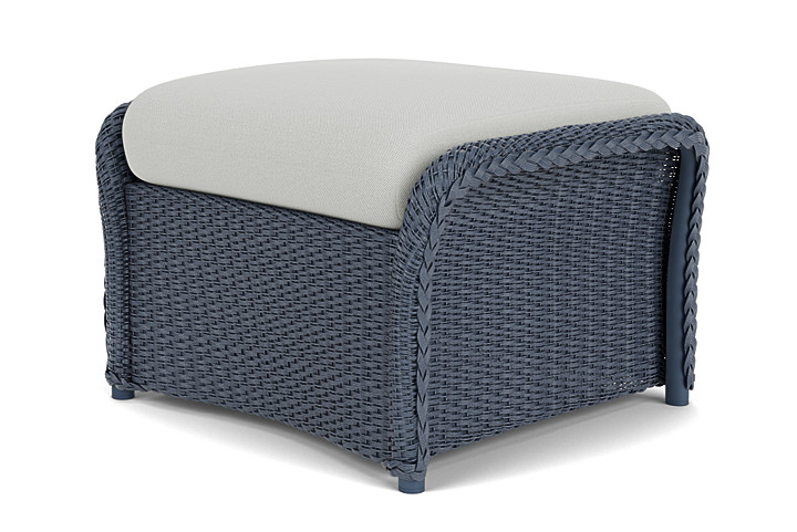 Lloyd Flanders™ Weekend Retreat Woven Ottoman - Denim Blue, Loveboat Mint