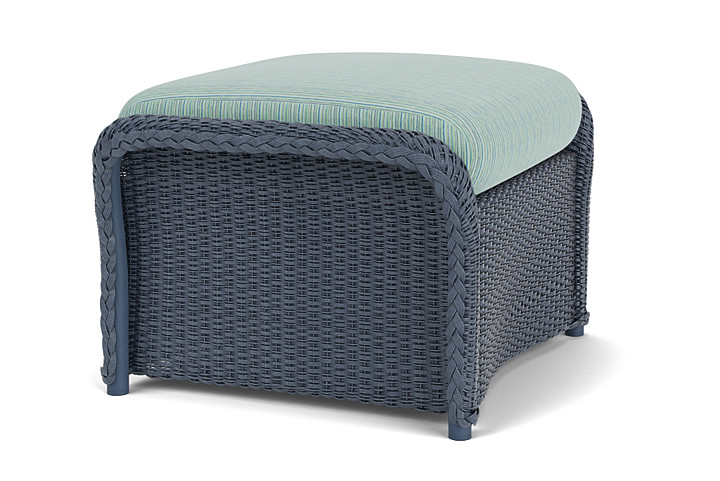 Lloyd Flanders™ Weekend Retreat Woven Ottoman - Denim Blue, Unearth Dew