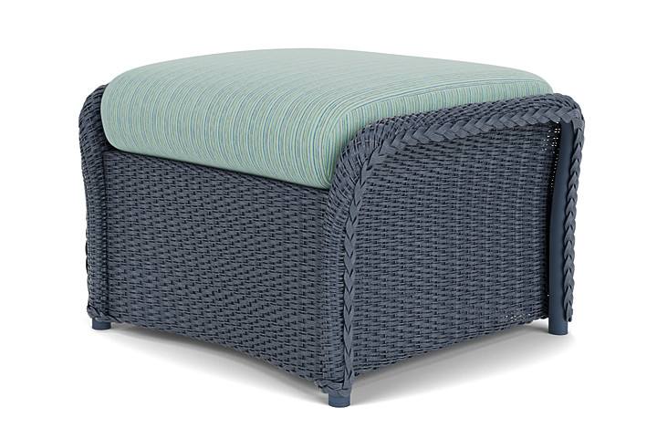 Lloyd Flanders™ Weekend Retreat Woven Ottoman - Denim Blue, Unearth Dew