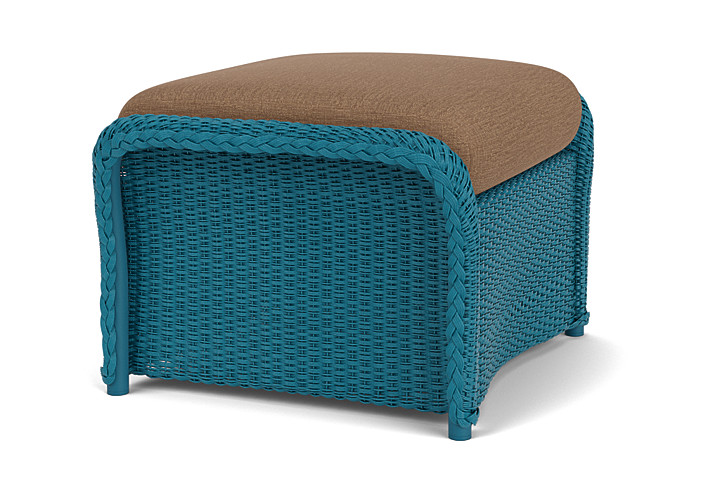 Lloyd Flanders™ Weekend Retreat Woven Ottoman - Peacock, Canvas Natural