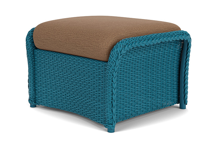 Lloyd Flanders™ Weekend Retreat Woven Ottoman - Peacock, Canvas Natural