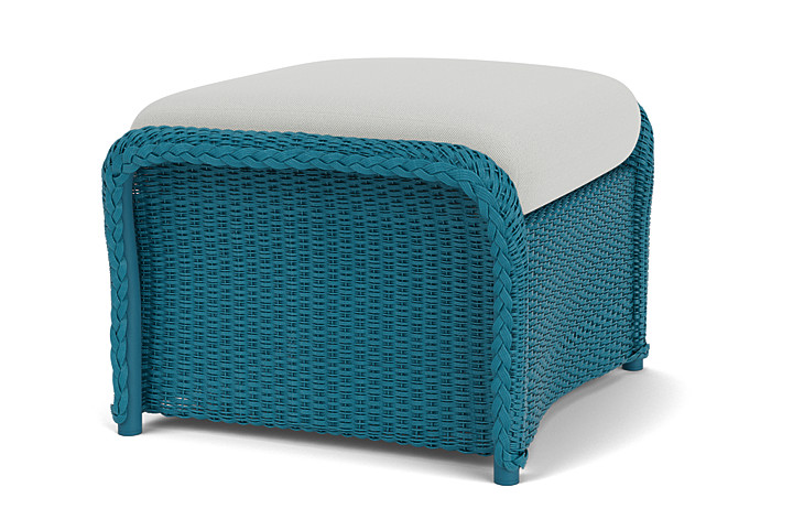 Lloyd Flanders™ Weekend Retreat Woven Ottoman - Peacock, Loveboat Mint