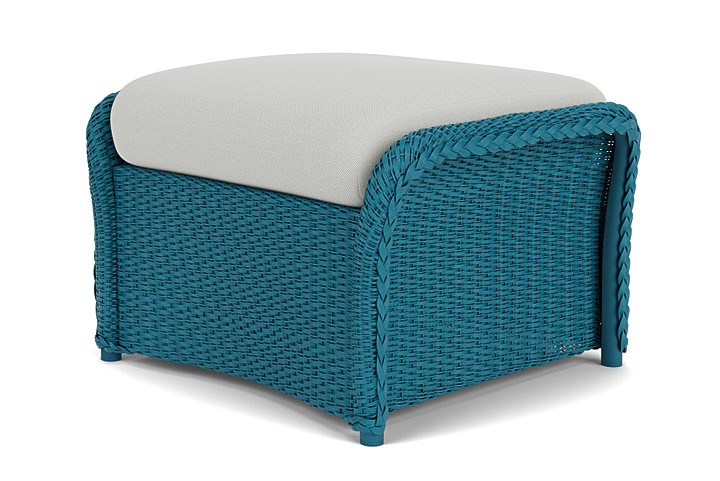 Lloyd Flanders™ Weekend Retreat Woven Ottoman - Peacock, Loveboat Mint