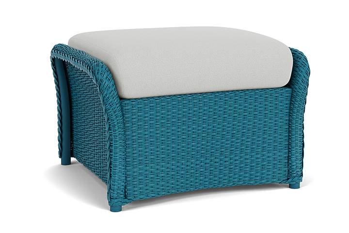 Lloyd Flanders™ Weekend Retreat Woven Ottoman - Peacock, Loveboat Mint