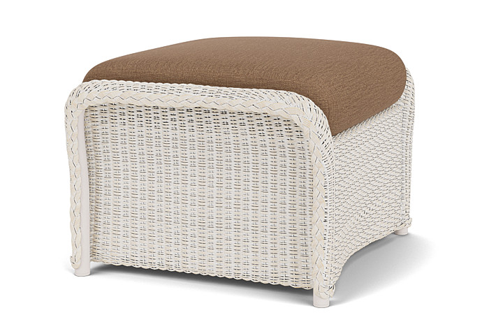 Lloyd Flanders™ Weekend Retreat Woven Ottoman - Antique White, Canvas Natural