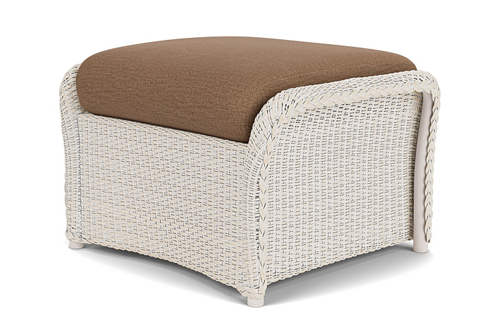 Lloyd Flanders™ Weekend Retreat Woven Ottoman - Antique White, Canvas Natural