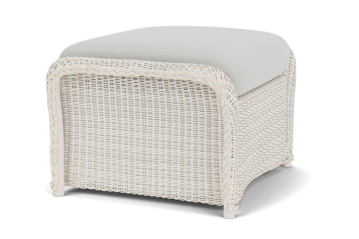 Lloyd Flanders™ Weekend Retreat Woven Ottoman - Antique White, Loveboat Mint