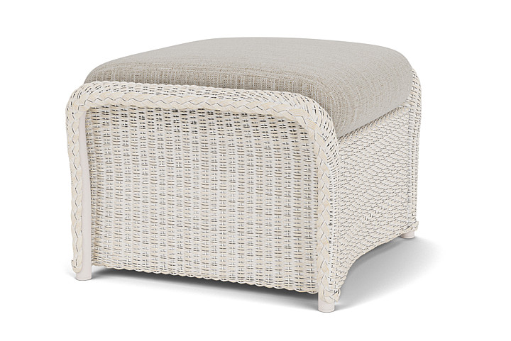 Lloyd Flanders™ Weekend Retreat Woven Ottoman - Antique White, Callen Celadon