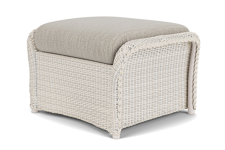 Lloyd Flanders™ Weekend Retreat Woven Ottoman - Antique White, Callen Celadon