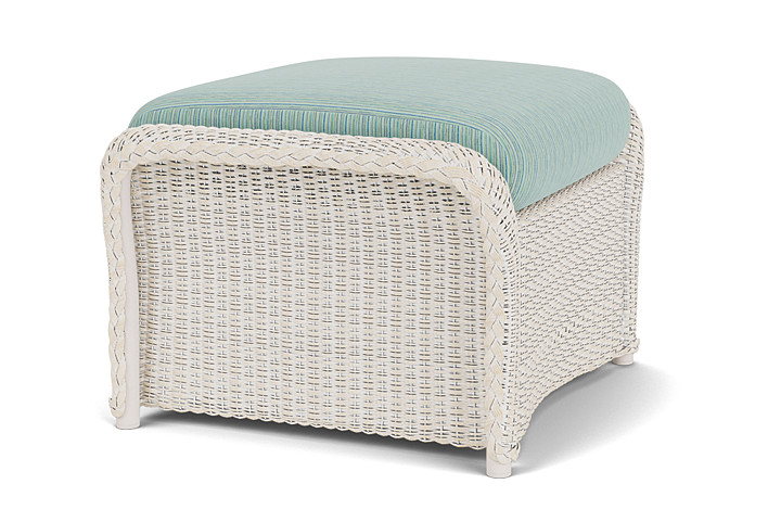 Lloyd Flanders™ Weekend Retreat Woven Ottoman - Antique White, Unearth Dew