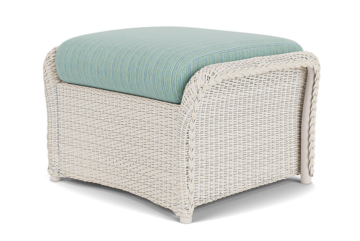 Lloyd Flanders™ Weekend Retreat Woven Ottoman - Antique White, Unearth Dew