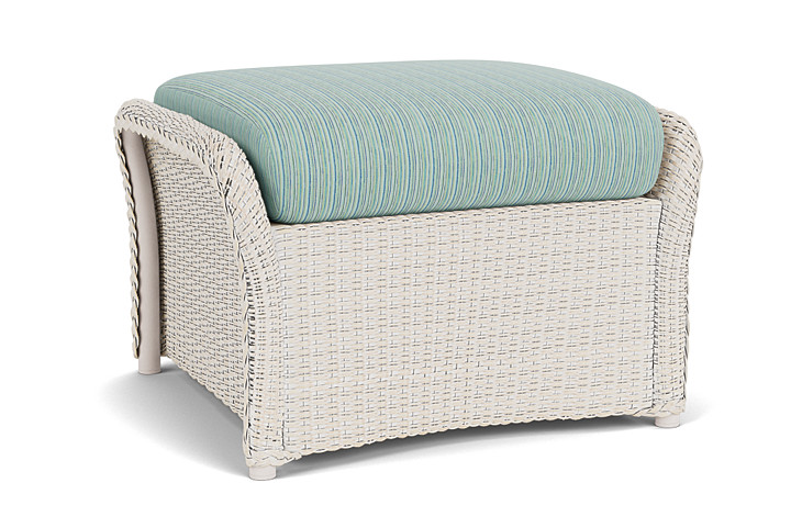 Lloyd Flanders™ Weekend Retreat Woven Ottoman - Antique White, Unearth Dew