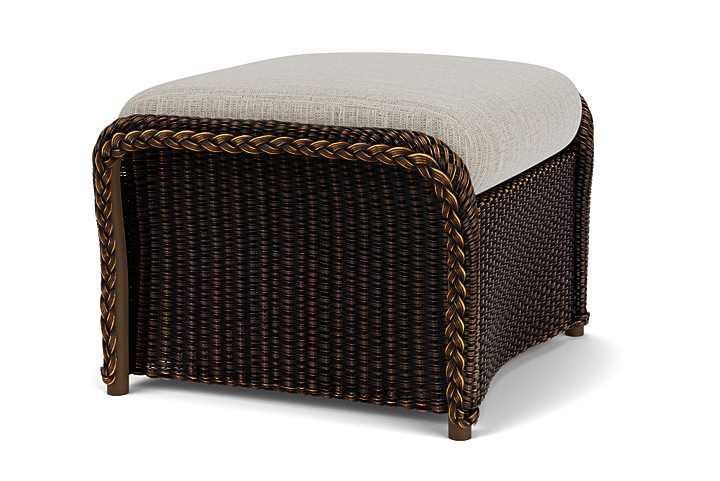 Lloyd Flanders™ Weekend Retreat Woven Ottoman - Mink, Callen Celadon