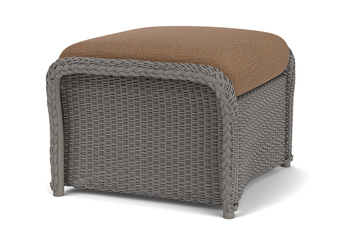 Lloyd Flanders™ Weekend Retreat Woven Ottoman - Pewter, Canvas Natural