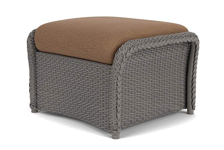 Lloyd Flanders™ Weekend Retreat Woven Ottoman - Pewter, Canvas Natural