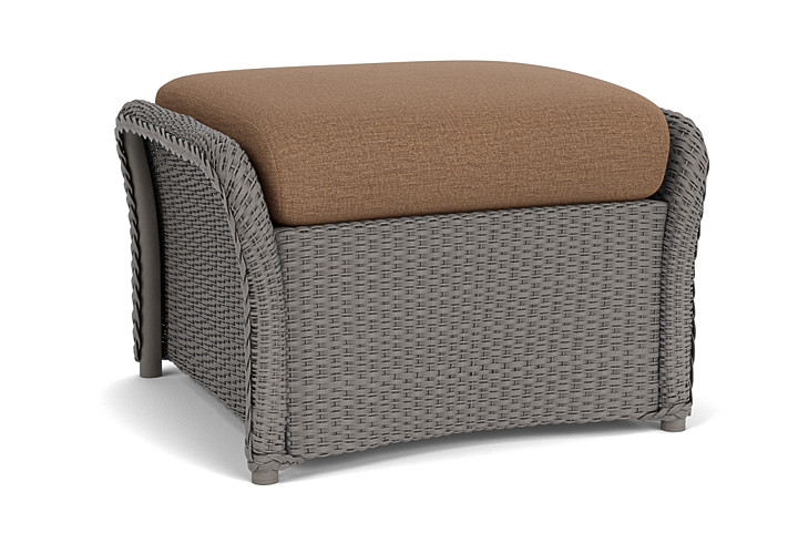 Lloyd Flanders™ Weekend Retreat Woven Ottoman - Pewter, Canvas Natural