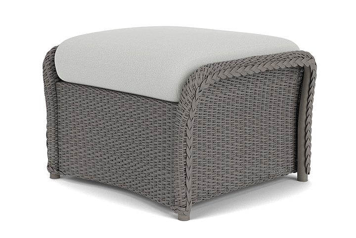 Lloyd Flanders™ Weekend Retreat Woven Ottoman - Pewter, Loveboat Mint