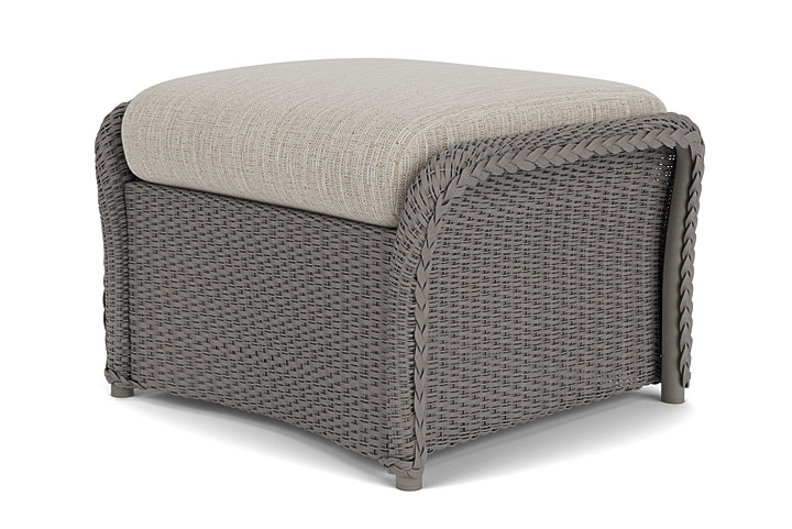 Lloyd Flanders™ Weekend Retreat Woven Ottoman - Pewter, Callen Celadon