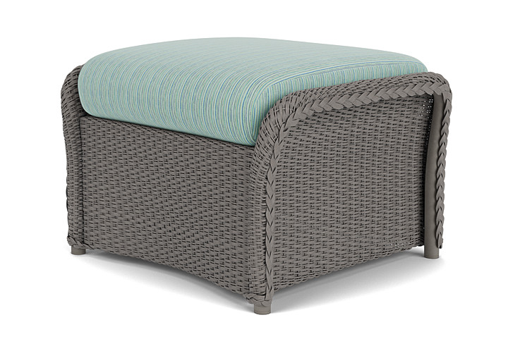 Lloyd Flanders™ Weekend Retreat Woven Ottoman - Pewter, Unearth Dew