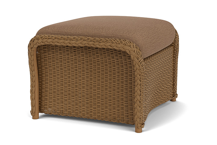 Lloyd Flanders™ Weekend Retreat Woven Ottoman - Hickory, Canvas Natural