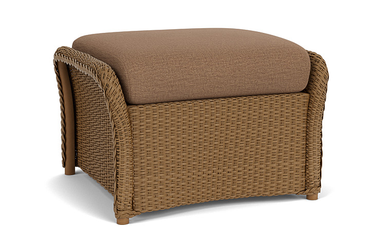 Lloyd Flanders™ Weekend Retreat Woven Ottoman - Hickory, Canvas Natural