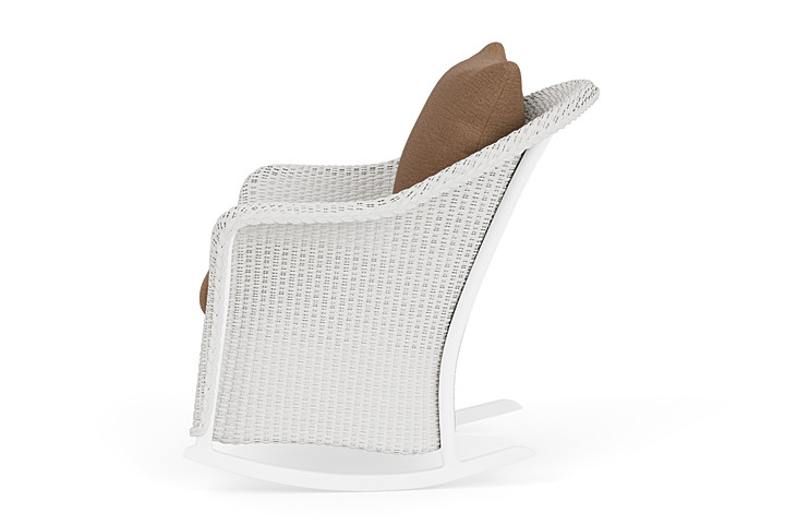 Lloyd Flanders™ Weekend Retreat Lounge Rocker - Matte White, Canvas Natural