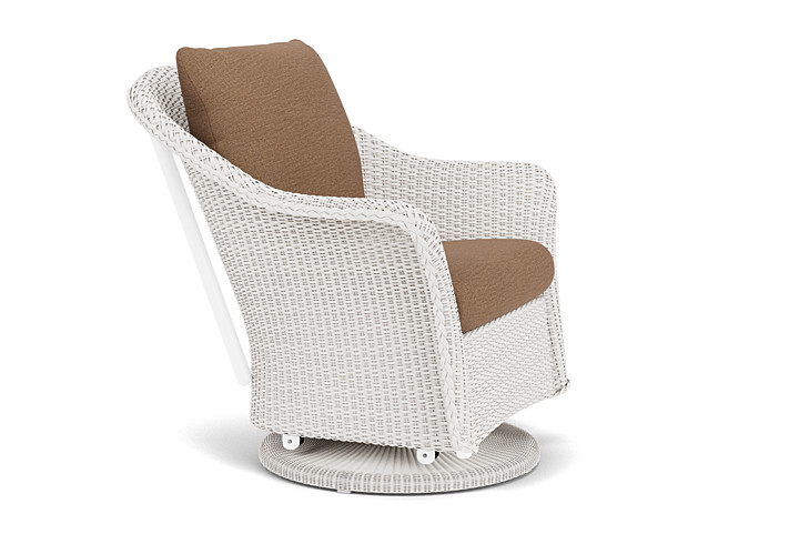 Lloyd Flanders™ Weekend Retreat Swivel Glider Lounge Chair - White, Canvas Natural