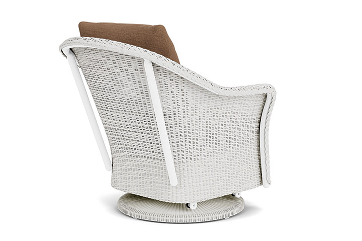 Lloyd Flanders™ Weekend Retreat Swivel Glider Lounge Chair - Matte White, Canvas Natural