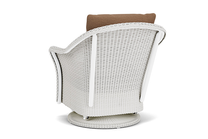 Lloyd Flanders™ Weekend Retreat Swivel Glider Lounge Chair - Matte White, Canvas Natural