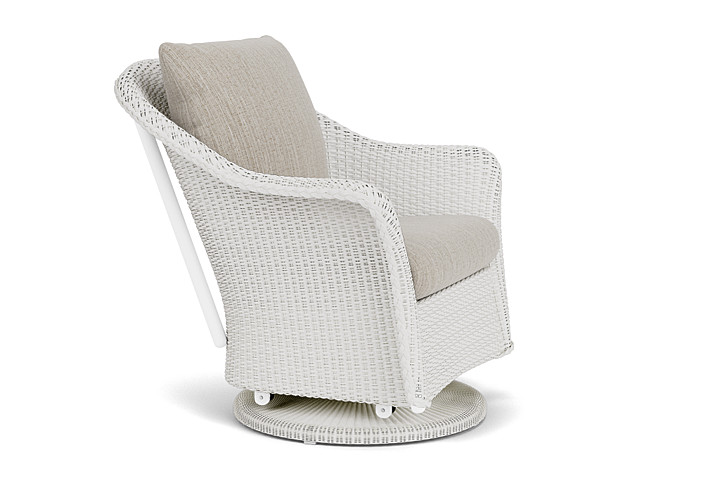 Lloyd Flanders™ Weekend Retreat Swivel Glider Lounge Chair - Matte White, Callen Celadon