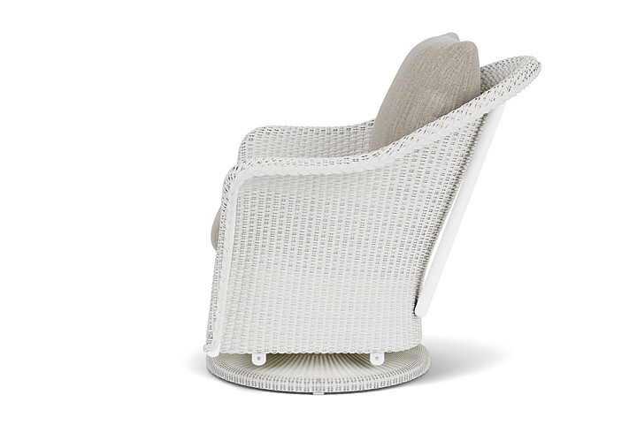 Lloyd Flanders™ Weekend Retreat Swivel Glider Lounge Chair - Matte White, Callen Celadon