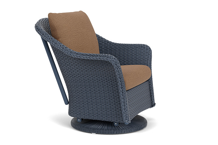 Lloyd Flanders™ Weekend Retreat Swivel Glider Lounge Chair - Denim Blue, Canvas Natural