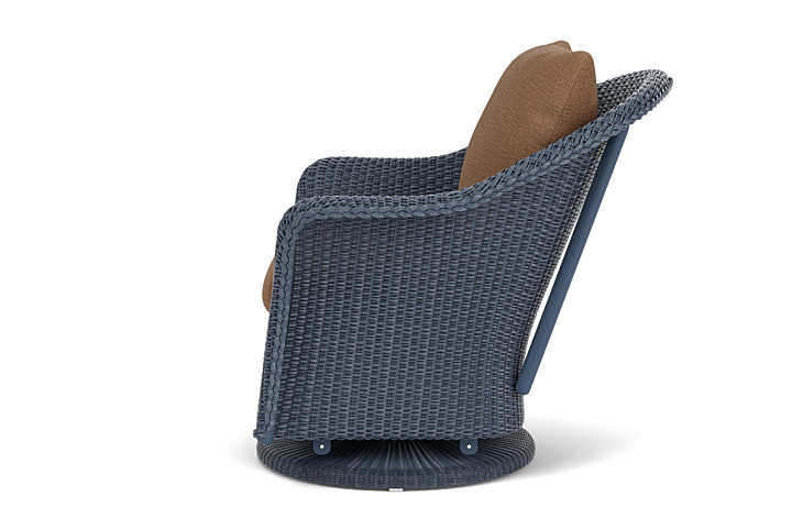 Lloyd Flanders™ Weekend Retreat Swivel Glider Lounge Chair - Denim Blue, Canvas Natural