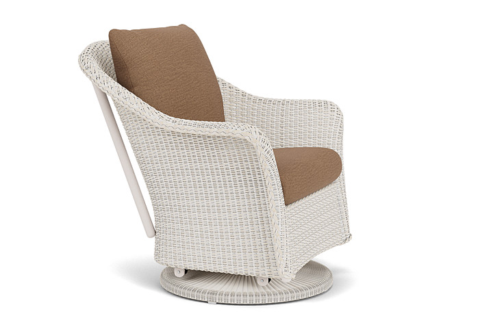 Lloyd Flanders™ Weekend Retreat Swivel Glider Lounge Chair - Antique White, Canvas Natural