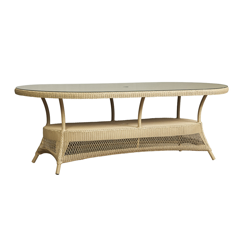 Lloyd Flanders - Loom 85" Oval Umbrella Dining Table