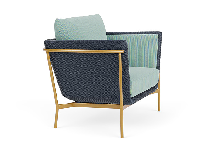 Lloyd Flanders™ Solstice Lounge Chair - Denim Blue, Metallic Gold