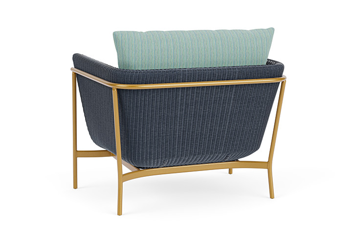 Lloyd Flanders™ Solstice Lounge Chair - Denim Blue, Metallic Gold