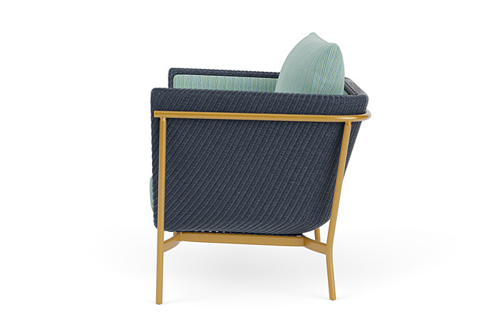 Lloyd Flanders™ Solstice Lounge Chair - Denim Blue, Metallic Gold