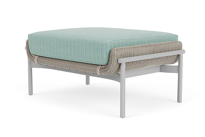 Lloyd Flanders™ Solstice Ottoman  - Linen, Metallic Silver