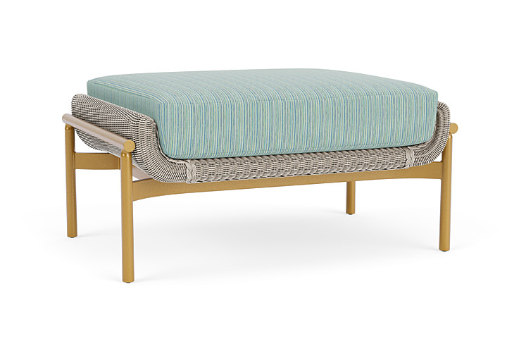 Lloyd Flanders™ Solstice Ottoman  - Linen, Metallic Gold